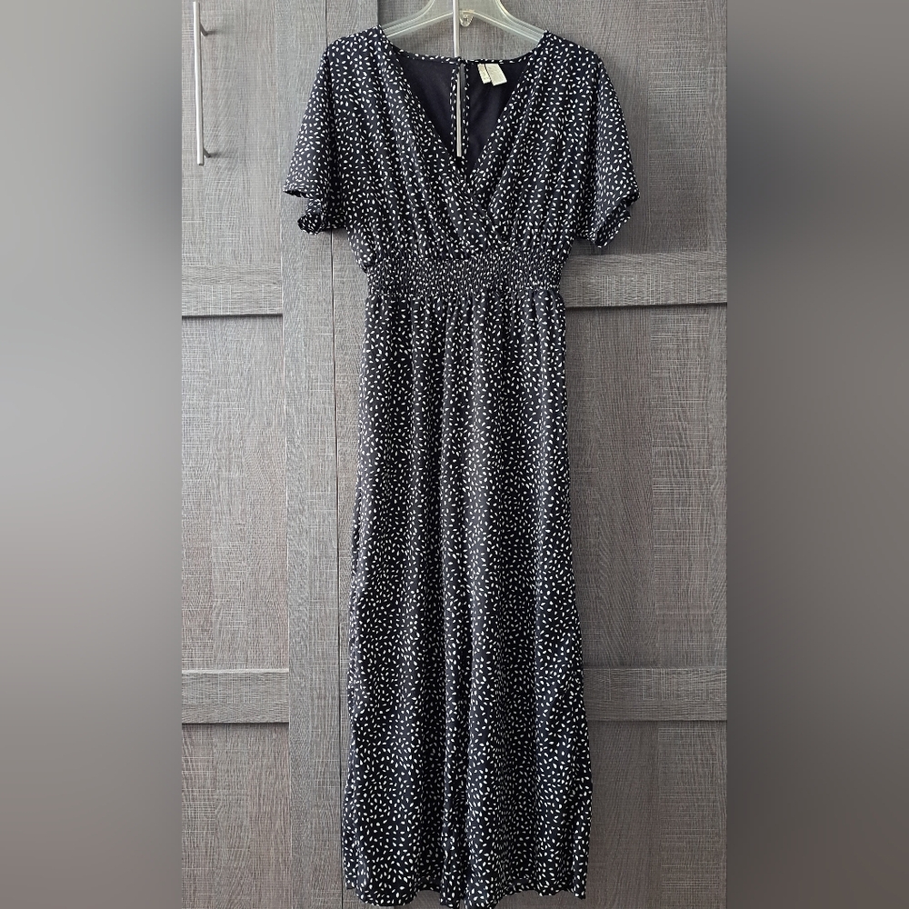 Japna Black Polka Dot Wrap Jumpsuit